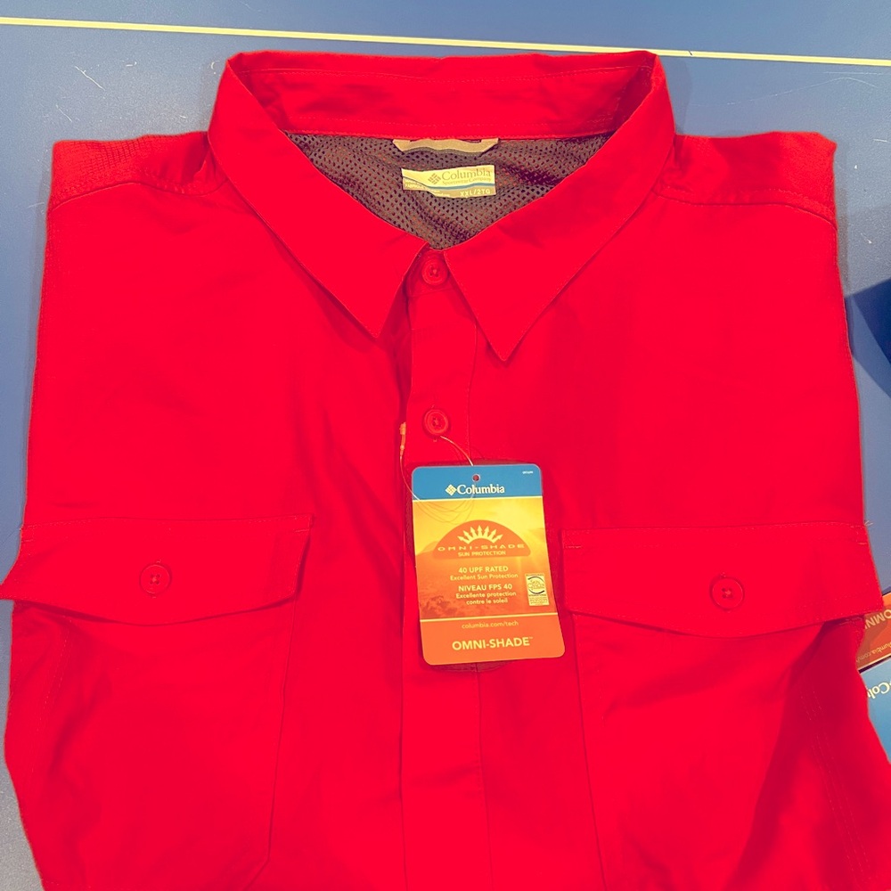 Columbia brand sun UV shirt. 2xl red